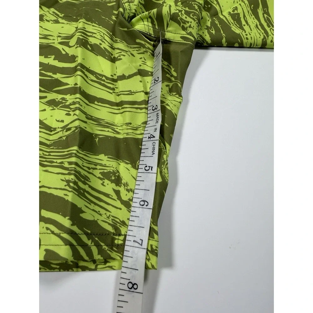 Oakley Swim Trunks Mens Medium Green Swirl Canary Palms RC 18 inch Beachshort
